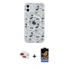 MARSİLYAN™- iPhone 11 Kılıf Pusula Form - Siyah Buffer Hayalet Cam Ekran Koruyucu + Pers Alüminyum Kamera Lens - KI
