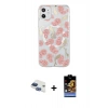 MARSİLYAN™- iPhone 11 Kılıf Pusula Form - Siyah Buffer Hayalet Cam Ekran Koruyucu + Pers Alüminyum Kamera Lens - LT