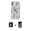 MARSİLYAN™- iPhone 11 Kılıf Pusula Form - Siyah Buffer Hayalet Cam Ekran Koruyucu + PVD Metal Kamera Lens - MI