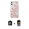 MARSİLYAN™- iPhone 11 Kılıf Pusula Form - Siyah Buffer Hayalet Cam Ekran Koruyucu + PVD Metal Kamera Lens - MI