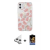 MARSİLYAN™- iPhone 11 Kılıf Pusula Form - Siyah Buffer Hayalet Cam Ekran Koruyucu + Raze Metal Kamera Lens - GS