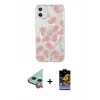 MARSİLYAN™- iPhone 11 Kılıf Pusula Form - Siyah Buffer Hayalet Cam Ekran Koruyucu + Raze Metal Kamera Lens - KI