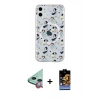 MARSİLYAN™- iPhone 11 Kılıf Pusula Form - Siyah Buffer Hayalet Cam Ekran Koruyucu + Raze Metal Kamera Lens - KI