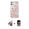 MARSİLYAN™- iPhone 11 Kılıf Pusula Form - Siyah Buffer Hayalet Cam Ekran Koruyucu + Raze Metal Kamera Lens - SH