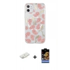 MARSİLYAN™- iPhone 11 Kılıf Pusula Form - Siyah Buffer Hayalet Cam Ekran Koruyucu + Renkli Kamera Lens Koruma Cam - SI