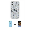 MARSİLYAN™- iPhone 11 Kılıf Pusula Form - Siyah Buffer Hayalet Cam Ekran Koruyucu + Neon Fosforlu Kamera Lens - YL