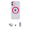 MARSİLYAN™- iPhone 11 Kılıf Pusula Form - Siyah Joko Magic 5D Cam + Gökkuşağı Pers Alüminyum Kamera Lens