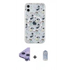 MARSİLYAN™- iPhone 11 Kılıf Pusula Form - Siyah Joko Magic 5D Cam + Mor Raze Metal Kamera Lens