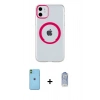 MARSİLYAN™- iPhone 11 Kılıf Pusula Form - Siyah Joko Magic 5D Cam + Neon Fosforlu Kamera Lens - YL