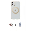 MARSİLYAN™- iPhone 11 Kılıf Pusula Form - Siyah Joko Magic 5D Cam + Pers Alüminyum Kamera Lens - KI
