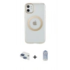 MARSİLYAN™- iPhone 11 Kılıf Pusula Form - Siyah Joko Magic 5D Cam + Pers Alüminyum Kamera Lens - LT