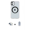 MARSİLYAN™- iPhone 11 Kılıf Pusula Form - Siyah Joko Magic 5D Cam + Pers Alüminyum Kamera Lens - LT