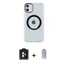 MARSİLYAN™- iPhone 11 Kılıf Pusula Form - Siyah Joko Magic 5D Cam + PVD Metal Kamera Lens - YL