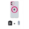 MARSİLYAN™- iPhone 11 Kılıf Pusula Form - Siyah Joko Magic 5D Cam + PVD Metal Kamera Lens - YL