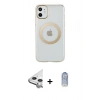 MARSİLYAN™- iPhone 11 Kılıf Pusula Form - Siyah Joko Magic 5D Cam + Raze Metal Kamera Lens - GS