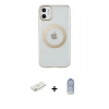 MARSİLYAN™- iPhone 11 Kılıf Pusula Form - Siyah Joko Magic 5D Cam + Renkli Kamera Lens Koruma Cam - SI