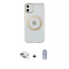MARSİLYAN™- iPhone 11 Kılıf Pusula Form - Siyah Joko Magic 5D Cam + Yeşil Pers Alüminyum Kamera Lens