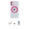MARSİLYAN™- iPhone 11 Kılıf Pusula Form - Siyah Joko Magic 5D Cam + Renkli Kamera Lens Koruma Cam - YL