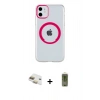 MARSİLYAN™- iPhone 11 Kılıf Pusula Form - Siyah Joko Magic 5D Hayalet Cam + Pers Alüminyum Kamera Lens - GD
