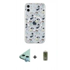 MARSİLYAN™- iPhone 11 Kılıf Pusula Form - Siyah Joko Magic 5D Hayalet Cam + Mavi Raze Metal Kamera Lens
