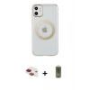 MARSİLYAN™- iPhone 11 Kılıf Pusula Form - Siyah Joko Magic 5D Hayalet Cam + Pers Alüminyum Kamera Lens - KI