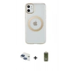MARSİLYAN™- iPhone 11 Kılıf Pusula Form - Siyah Joko Magic 5D Hayalet Cam + Pers Alüminyum Kamera Lens - LT