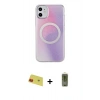 MARSİLYAN™- iPhone 11 Kılıf Pusula Form - Siyah Joko Magic 5D Hayalet Cam + Rainbow Kamera Lens Koruma Cam - KI
