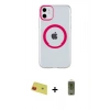 MARSİLYAN™- iPhone 11 Kılıf Pusula Form - Siyah Joko Magic 5D Hayalet Cam + Rainbow Kamera Lens Koruma Cam - KI