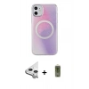 MARSİLYAN™- iPhone 11 Kılıf Pusula Form - Siyah Joko Magic 5D Hayalet Cam + Raze Metal Kamera Lens - GS