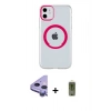 MARSİLYAN™- iPhone 11 Kılıf Pusula Form - Siyah Joko Magic 5D Hayalet Cam + Raze Metal Kamera Lens - MR