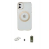 MARSİLYAN™- iPhone 11 Kılıf Pusula Form - Siyah Joko Magic 5D Hayalet Cam + Renkli Kamera Lens Koruma Cam - SI