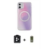 MARSİLYAN™- iPhone 11 Kılıf Pusula Form - Siyah Joko Magic 5D Hayalet Cam + PVD Metal Kamera Lens - SH