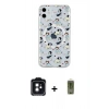 MARSİLYAN™- iPhone 11 Kılıf Pusula Form - Siyah Joko Magic 5D Hayalet Cam + PVD Metal Kamera Lens - SH