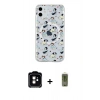 MARSİLYAN™- iPhone 11 Kılıf Pusula Form - Siyah Joko Magic 5D Hayalet Cam + Turuncu PVD Metal Kamera Lens