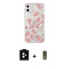 MARSİLYAN™- iPhone 11 Kılıf Pusula Form - Siyah Joko Magic 5D Hayalet Cam + Turuncu PVD Metal Kamera Lens