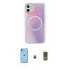 MARSİLYAN™- iPhone 11 Kılıf Pusula Form - Siyah Joko Magic 5D Hayalet Cam + Neon Fosforlu Kamera Lens - YL