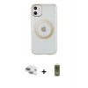 MARSİLYAN™- iPhone 11 Kılıf Pusula Form - Siyah Joko Magic 5D Hayalet Cam + Yeşil Pers Alüminyum Kamera Lens