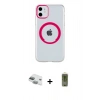 MARSİLYAN™- iPhone 11 Kılıf Pusula Form - Siyah Joko Magic 5D Hayalet Cam + Yeşil Pers Alüminyum Kamera Lens