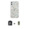 MARSİLYAN™- iPhone 11 Kılıf Pusula Form - Siyah Joko Magic 5D Hayalet Cam + Yeşil PVD Metal Kamera Lens