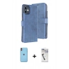 MARSİLYAN™- iPhone 11 Kılıf Siluet Işık Serisi - Şeffaf Uv Polymer Nano Ekran Koruyucu + Neon Fosforlu Kamera Lens - TU