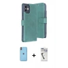 MARSİLYAN™- iPhone 11 Kılıf Siluet Işık Serisi - Şeffaf Uv Polymer Nano Ekran Koruyucu + Neon Fosforlu Kamera Lens - TU