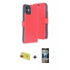 MARSİLYAN™- iPhone 11 Kılıf Siluet Işık Serisi - Siyah 34D Hayalet Izgaralı Cam + Kırmızı Rainbow Kamera Lens Koruma Cam