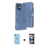 MARSİLYAN™- iPhone 11 Kılıf Siluet Işık Serisi - Siyah 34D Hayalet Izgaralı Cam + Neon Fosforlu Kamera Lens - YL