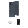 MARSİLYAN™- iPhone 11 Kılıf Siluet Işık Serisi - Siyah 3D Antistatik Hayalet Cam Ekran Koruyucu + Pers Alüminyum Kamera Lens - YL