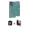 MARSİLYAN™- iPhone 11 Kılıf Siluet Işık Serisi - Siyah 3D Antistatik Mat Seramik Nano Ekran Koruyucu + Mavi PVD Metal Kamera Lens