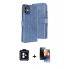 MARSİLYAN™- iPhone 11 Kılıf Siluet Işık Serisi - Siyah 3D Antistatik Mat Seramik Nano Ekran Koruyucu + Mavi PVD Metal Kamera Lens