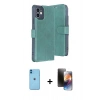MARSİLYAN™- iPhone 11 Kılıf Siluet Işık Serisi - Siyah 3D Antistatik Mat Seramik Nano Ekran Koruyucu + Neon Fosforlu Kamera Lens - MI
