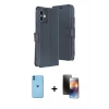 MARSİLYAN™- iPhone 11 Kılıf Siluet Işık Serisi - Siyah 3D Antistatik Mat Seramik Nano Ekran Koruyucu + Neon Fosforlu Kamera Lens - MI