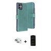 MARSİLYAN™- iPhone 11 Kılıf Siluet Işık Serisi - Siyah 6D Antistatik Mat Seramik Hayalet Nano Ekran Koruyucu + Yeşil Pers Alüminyum Kamera Lens