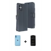 MARSİLYAN™- iPhone 11 Kılıf Siluet Işık Serisi - Siyah 6D Antistatik Mat Seramik Hayalet Nano Ekran Koruyucu + Neon Fosforlu Kamera Lens - MI